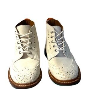 Tricker's Cream Brogue Chukka Boots